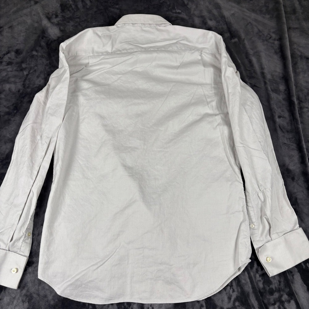 Banana Republic Dress Shirt Mens L Gray Egyptian Cotton Fitted Long Sleeve 3812 - Picture 6 of 7